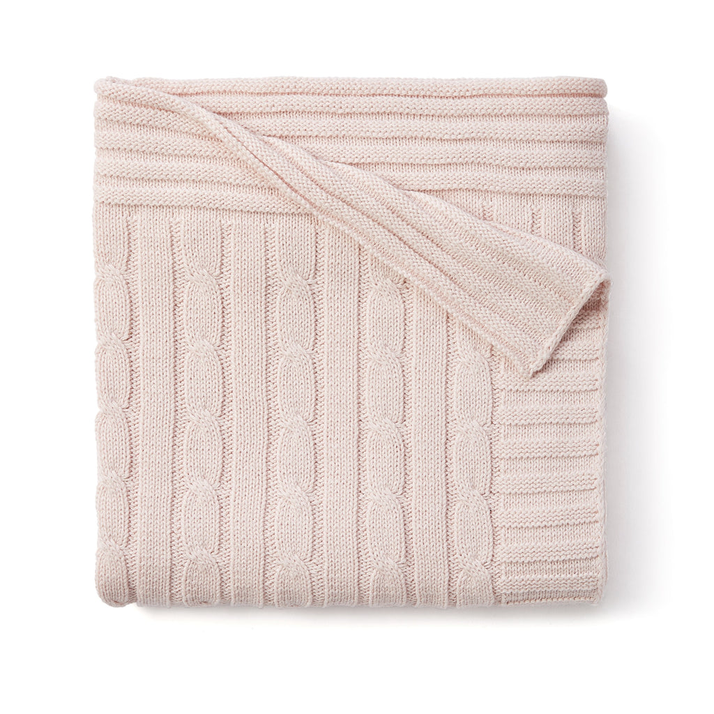 Cable Knit Cotton Baby Blanket
