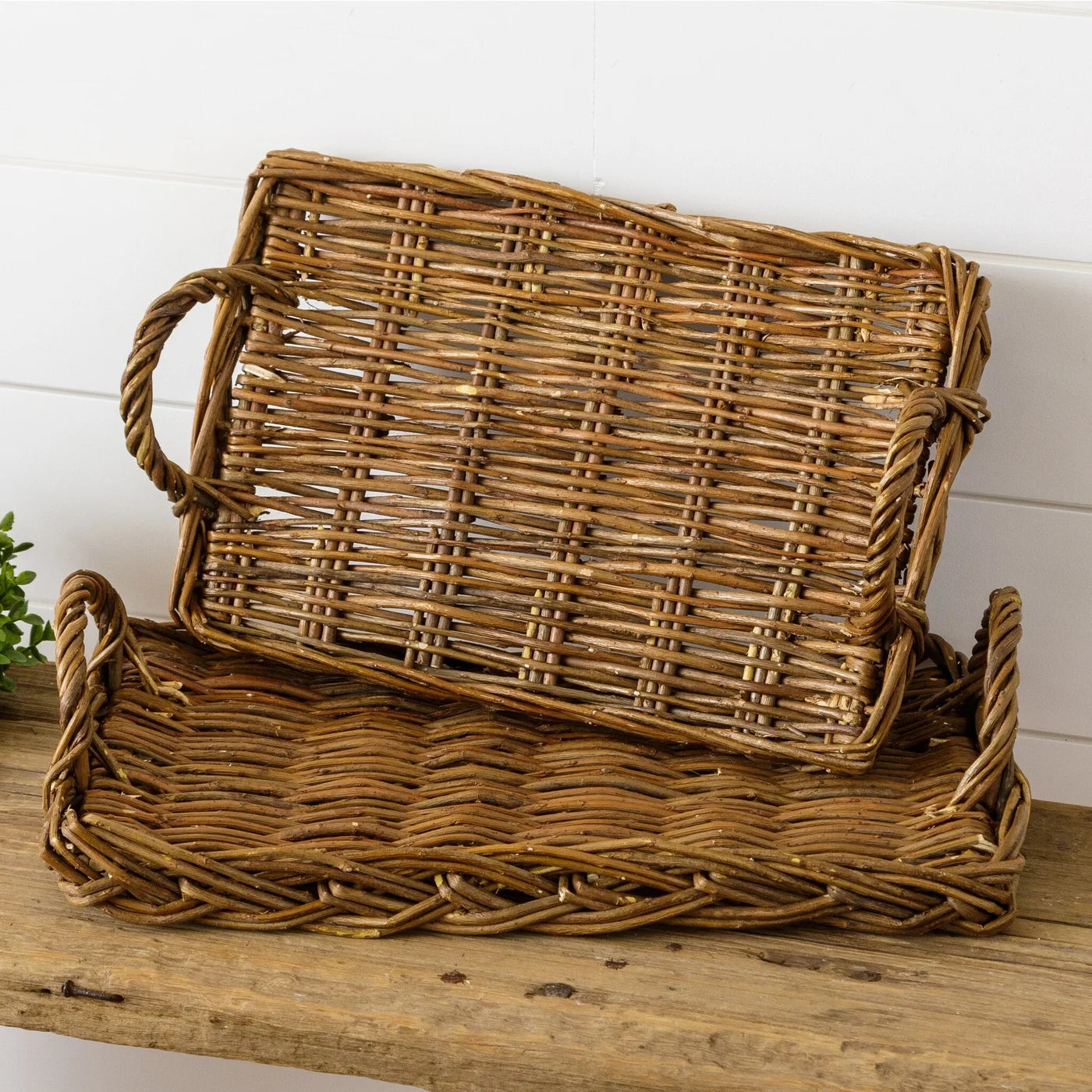 Shallow Oval Woven Basket Tray – Make & Mend