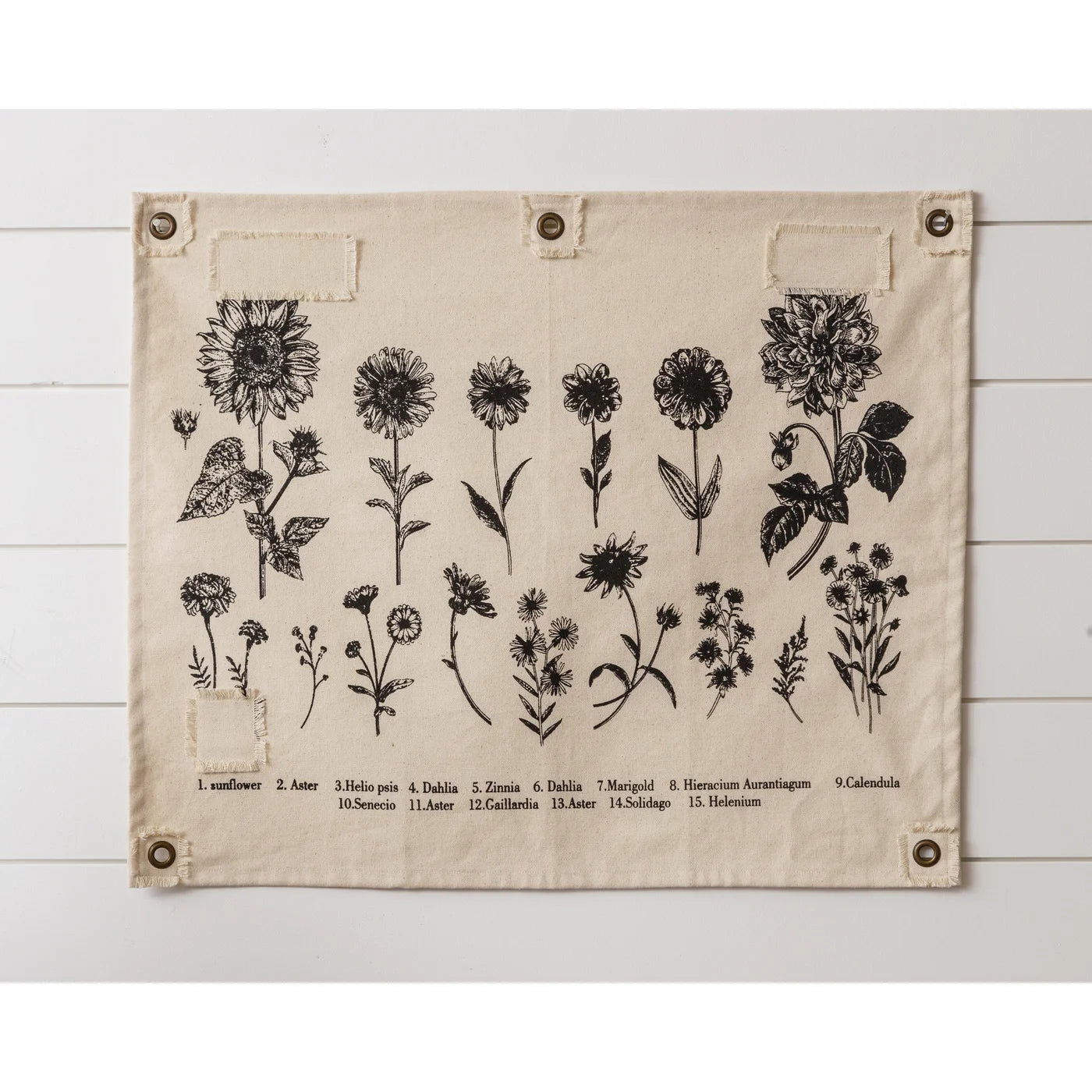 Botanical Flowers Cotton Wall Tarp