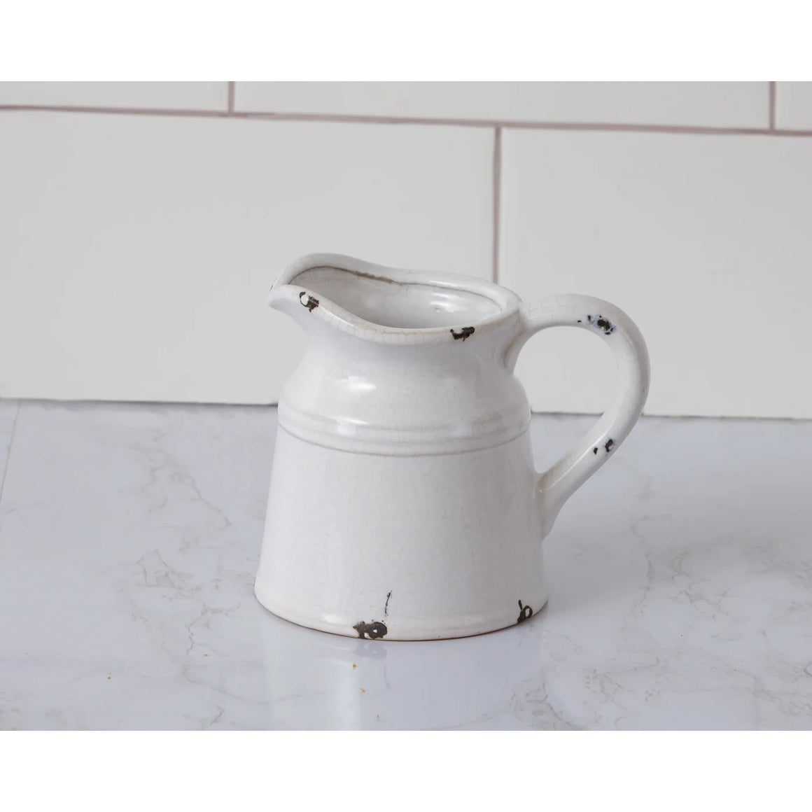 White Crackle Pitcher | Mini