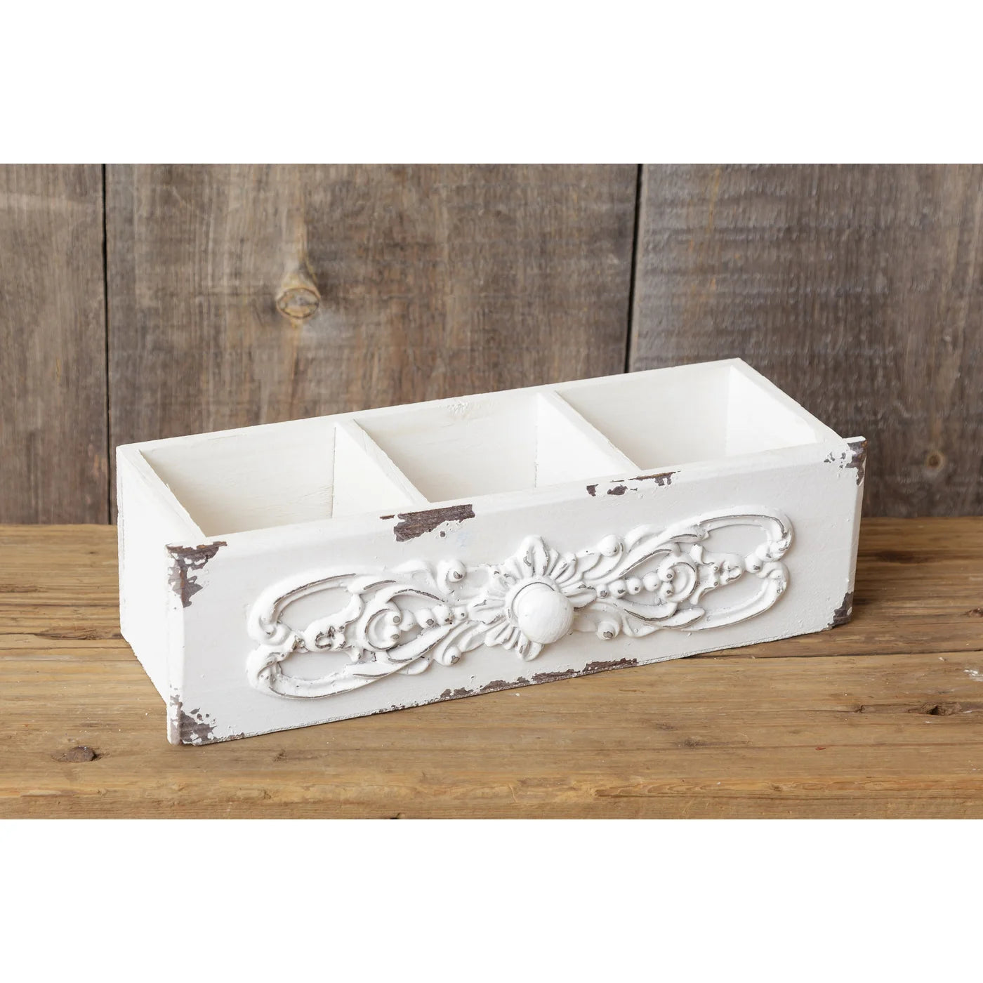 White Shabby Chic Divided Tray