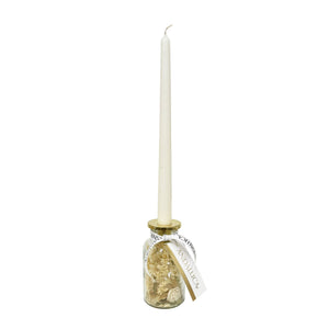 Botanical Taper Candle Holder: Stout Shape | White Blossoms
