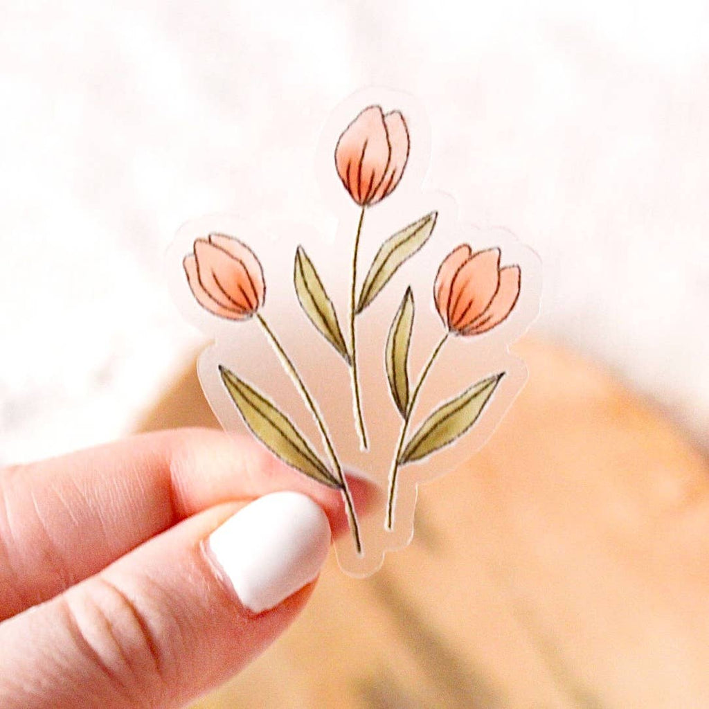 Clear Dutch Tulips Sticker