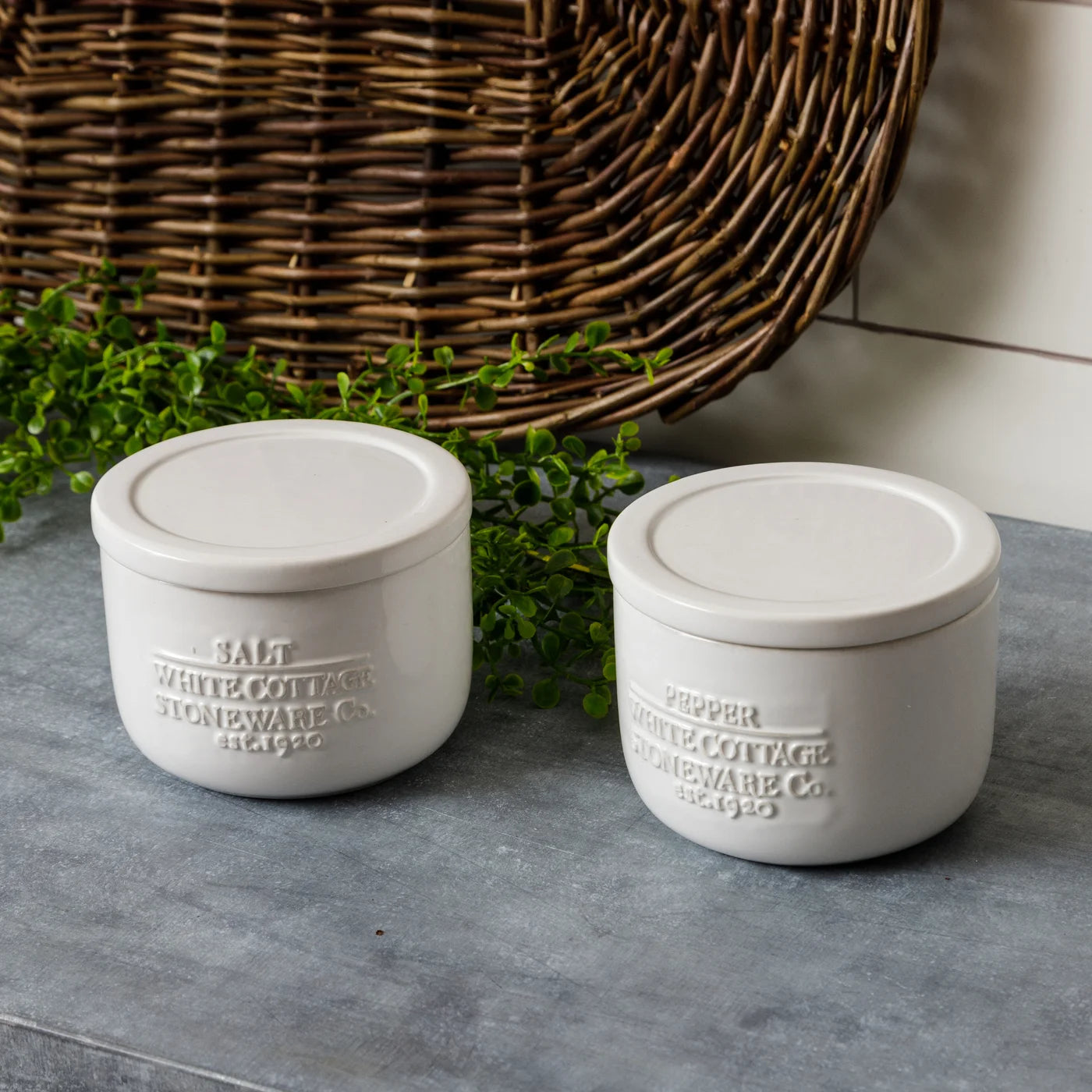 White Cottage Salt & Pepper Cellar