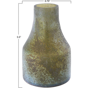 Vintage Style Rust Finish Glass Vase
