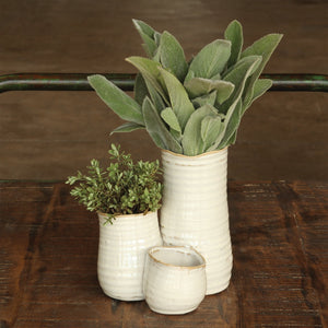 Bower All Triple Fancy White Clustered Ceramic Vase
