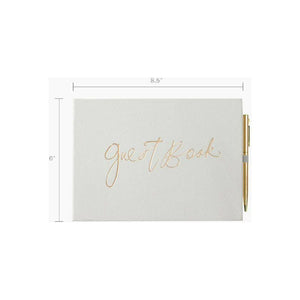 Gray Guest Book w/Gold Pen