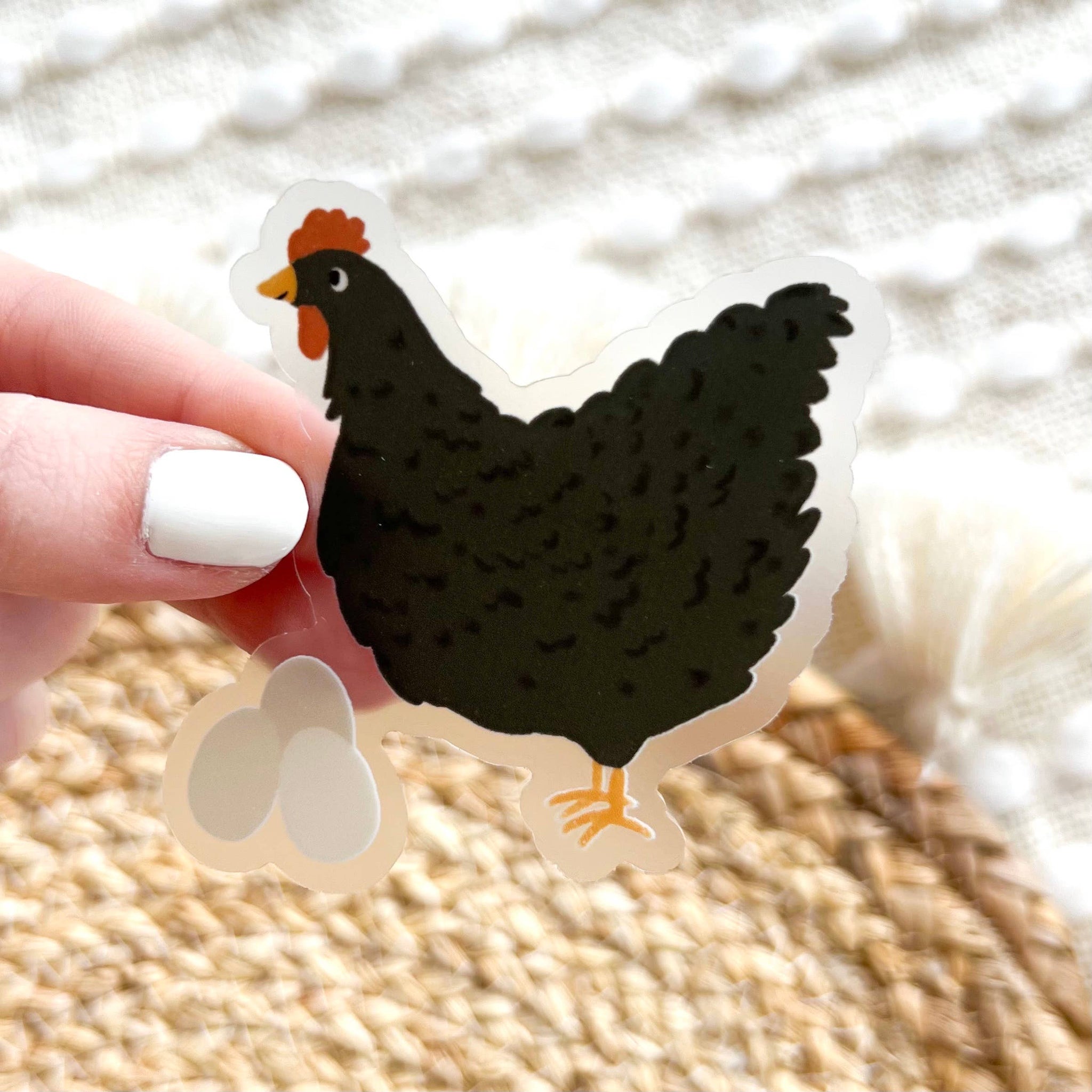 Hen Sticker Design Clear Hen Sticker - Moss & Embers Home Decorum