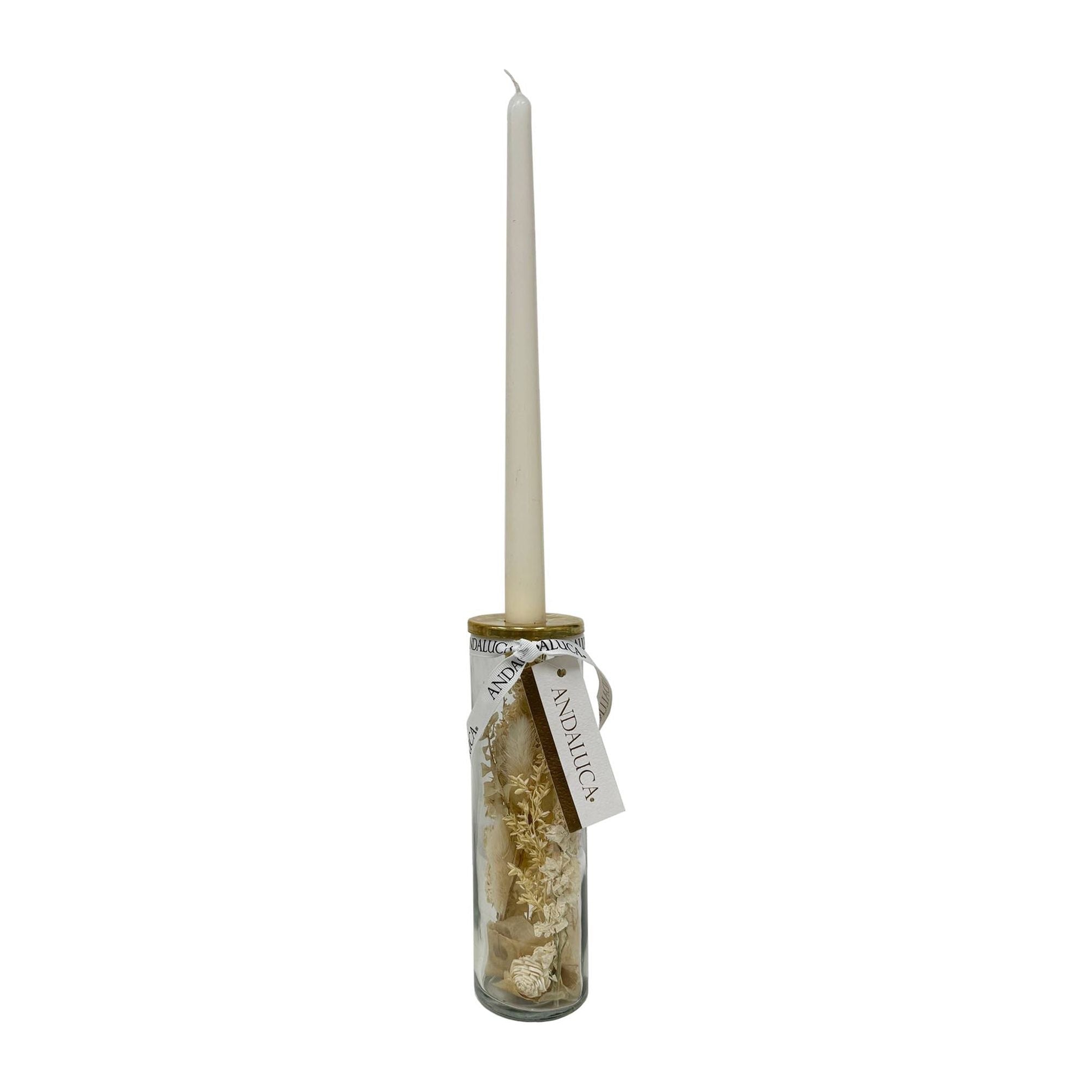 Botanical Taper Candle Holder: Tall | White Blossoms