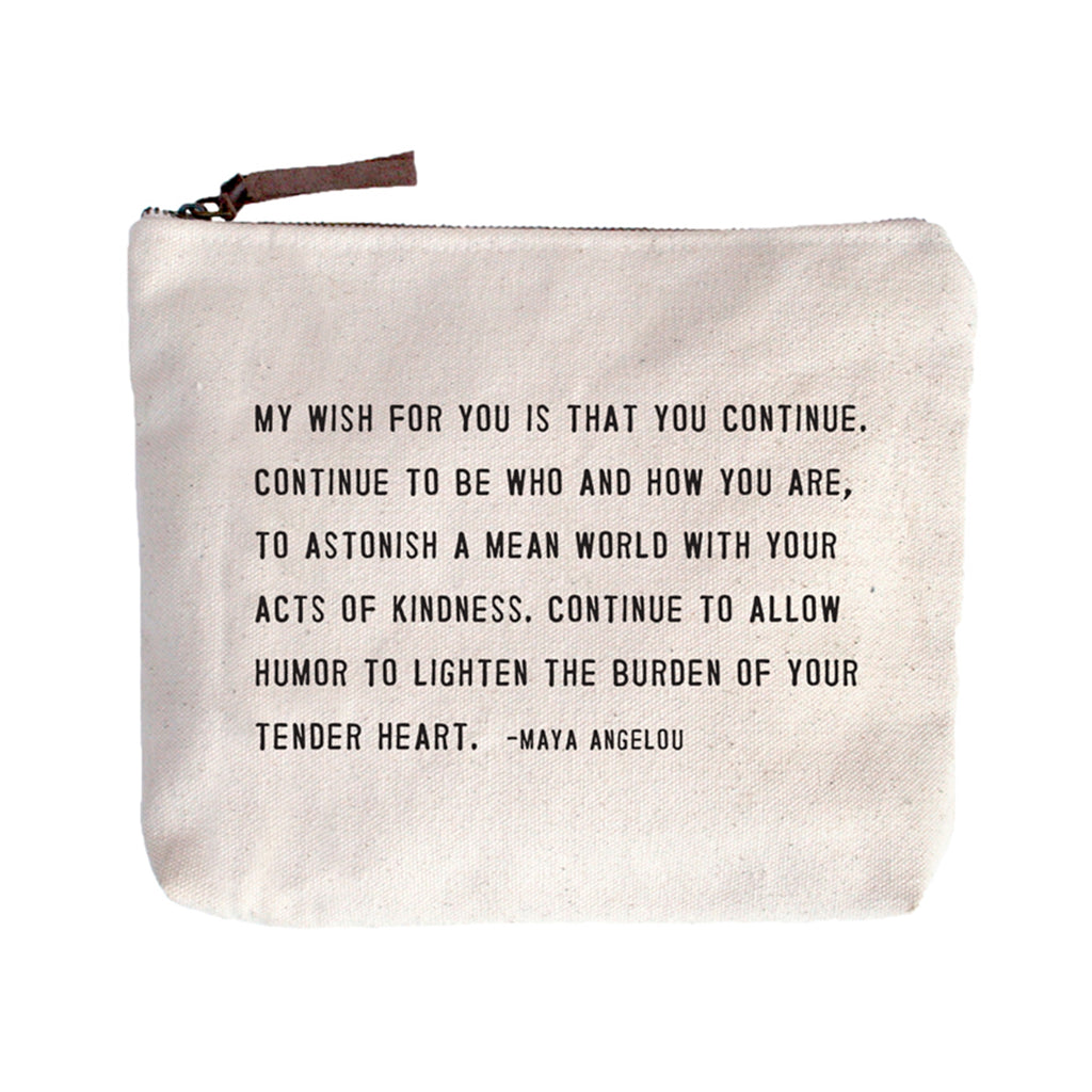 Canvas Zip Bag - Maya Angelou