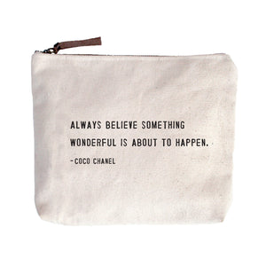 Canvas Zip Bag - Coco Chanel | Always Believe
