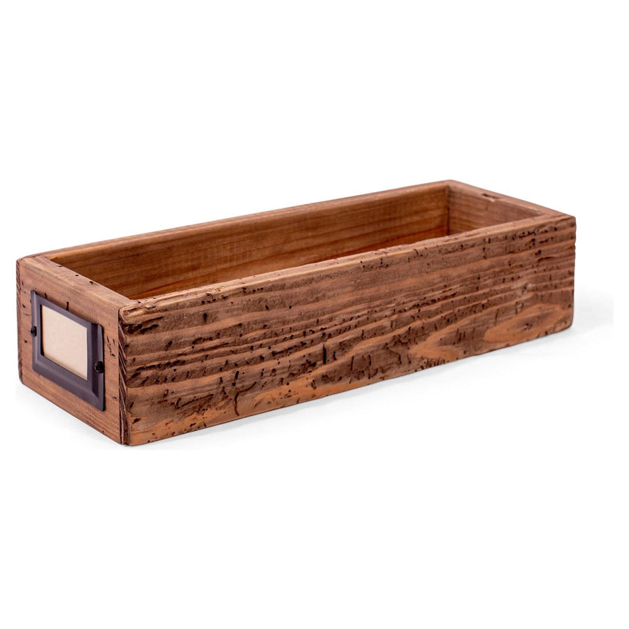 Recycled Pine Wood  Notecard Holder w/Dividers