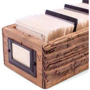 Recycled Pine Wood  Notecard Holder w/Dividers