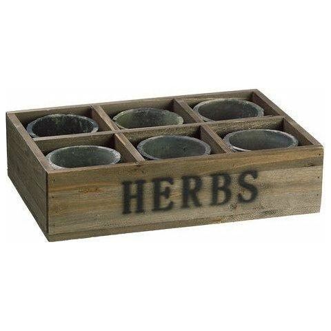 Crate w/Clay Pots