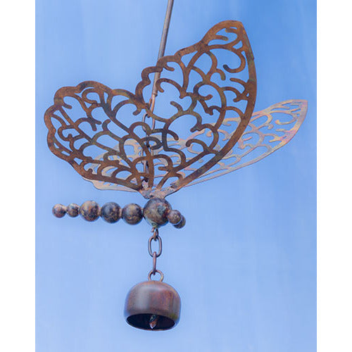 Butterfly w/Bell Ornament | Flamed Steel