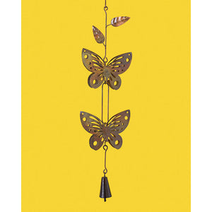 Butterflies w/Bell Ornament | Flamed Steel