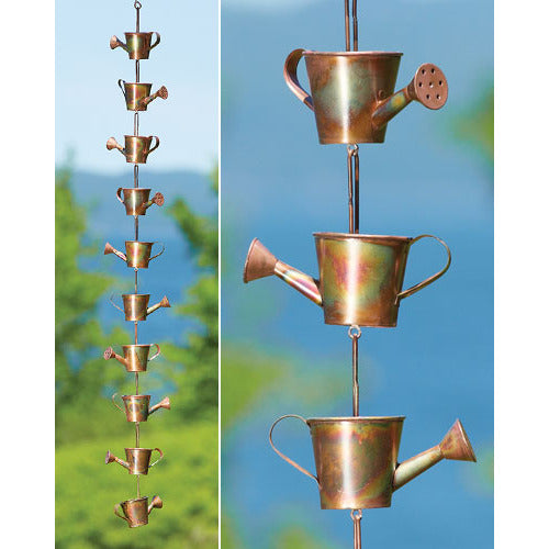 Watering Can Ornament Chain | Flamed Steel