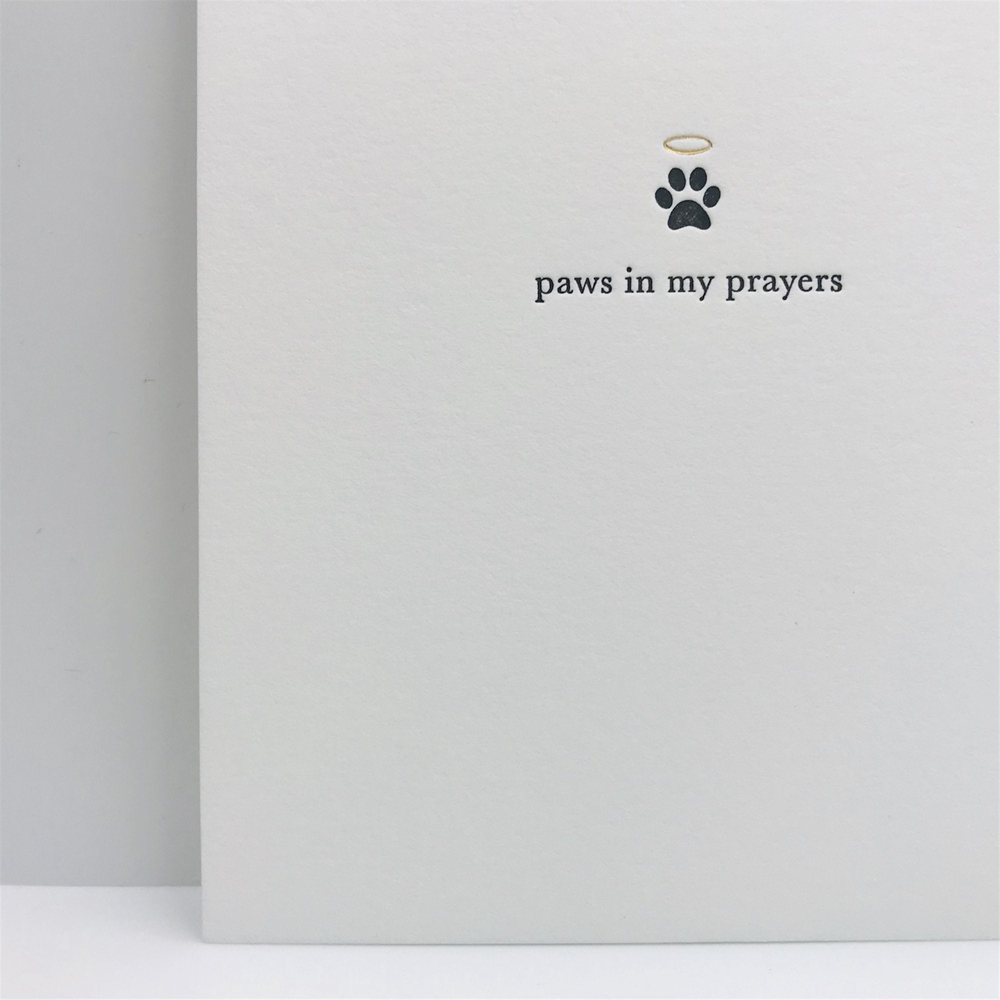 Paws in My Prayers Pet Sympathy Card