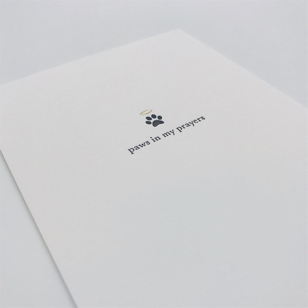Paws in My Prayers Pet Sympathy Card