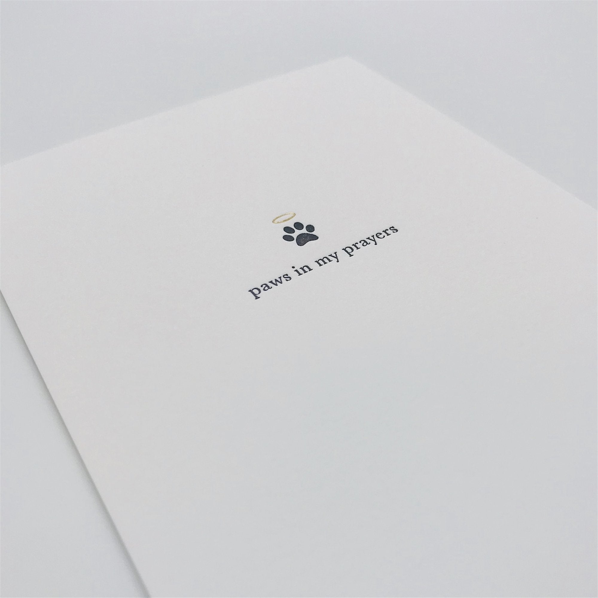Paws in My Prayers Pet Sympathy Card
