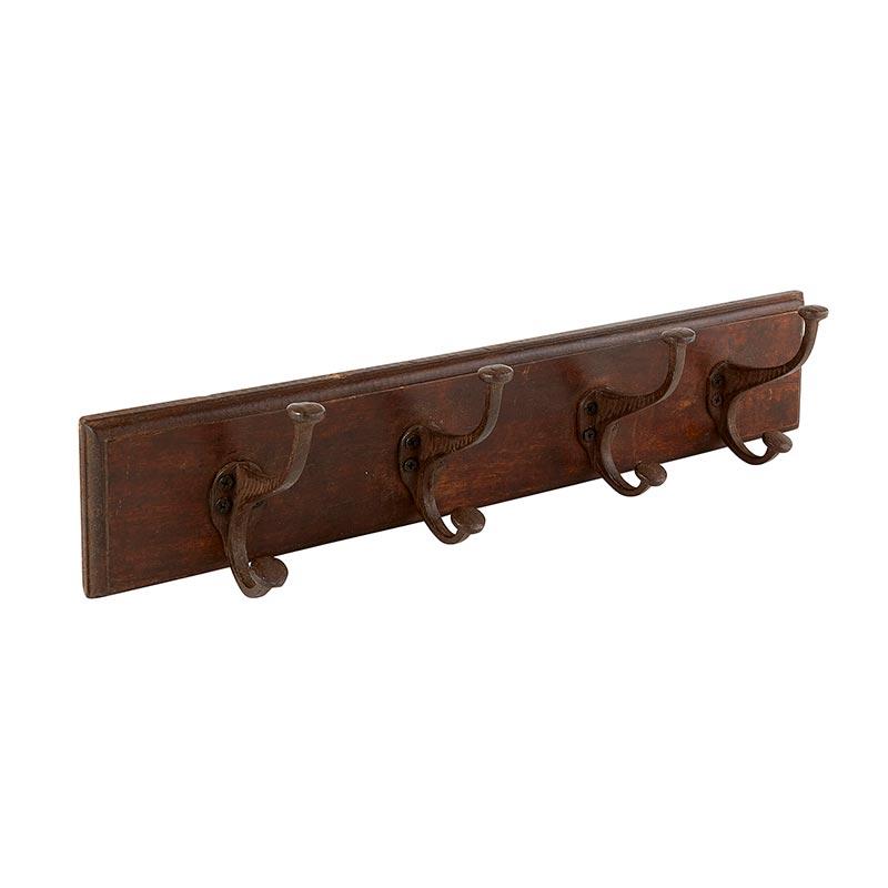 4-Hook Wood & Iron Hanger