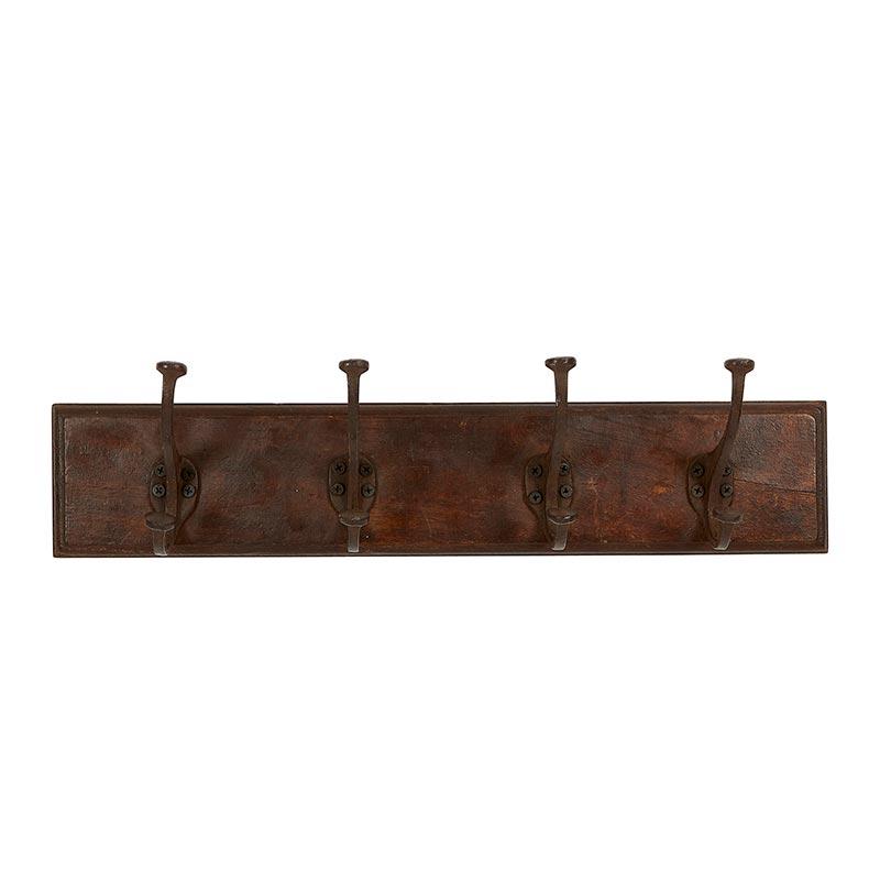 4-Hook Wood & Iron Hanger