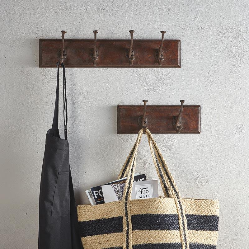 4-Hook Wood & Iron Hanger