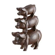 Three Pigs Cast Iron Decor