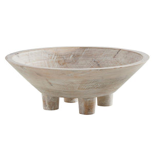 Footed Wooden Bowl