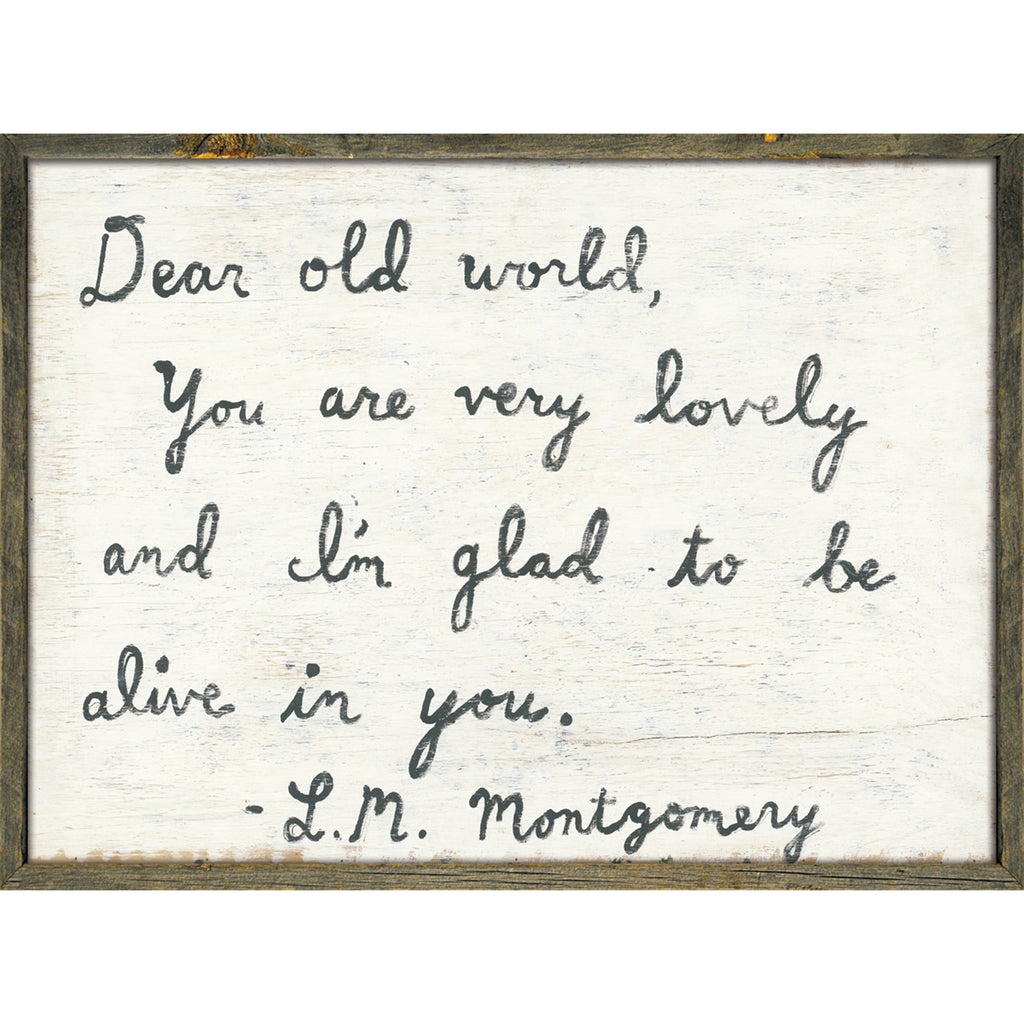 Dear Old World Art Print - Grey Wood