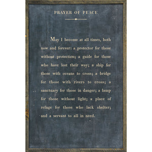 Art Print - Prayer of Peace - Charcoal - Grey Wood | 25" X 35"