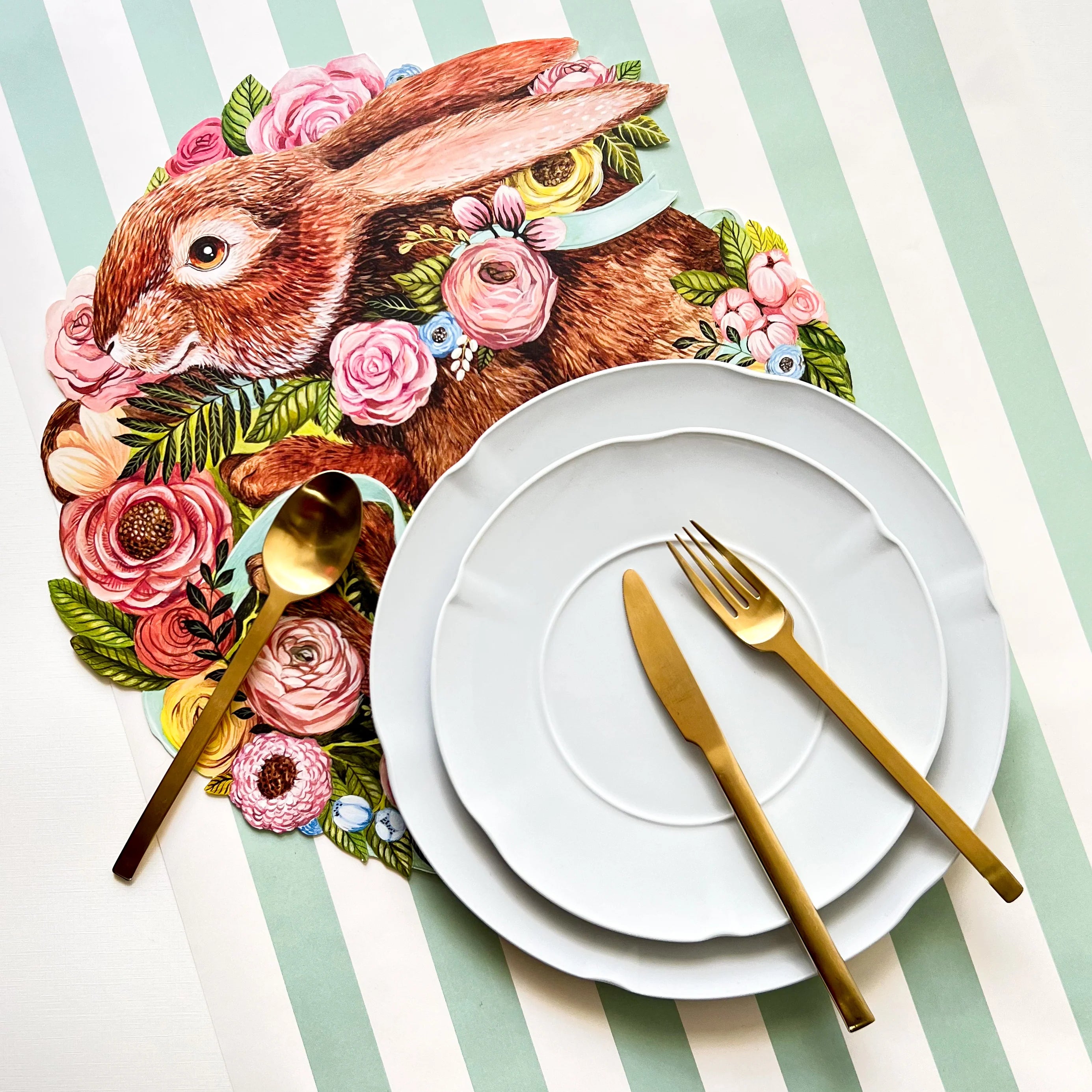 Die Cut Bunny Bouquet Placemat