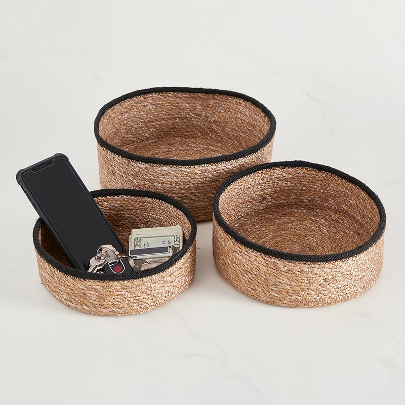 Black Rim Round Basket