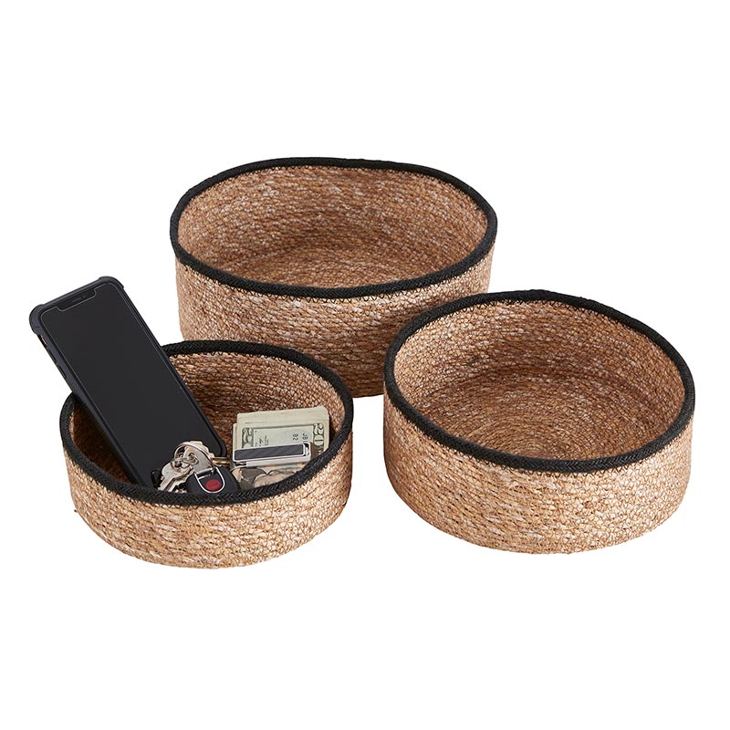 Black Rim Round Basket