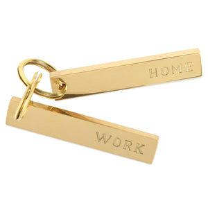 Brass Home/Work | Town & Country KeyChain Pair