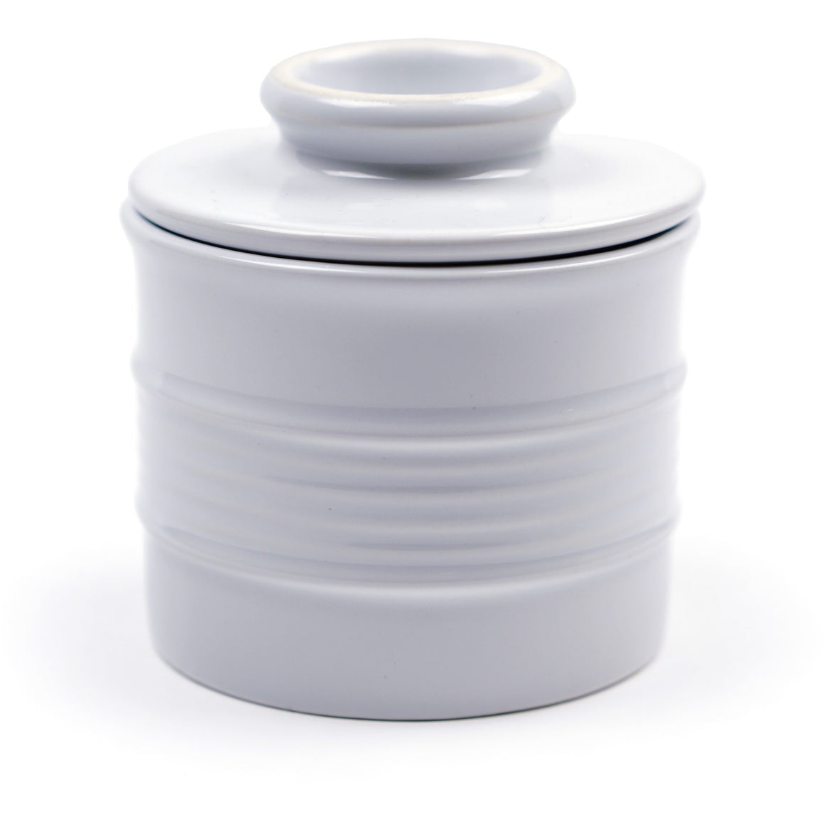 White Stoneware Butter Keeper