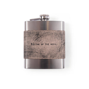 Grey Leather Quote Flasks - 2nd Edition