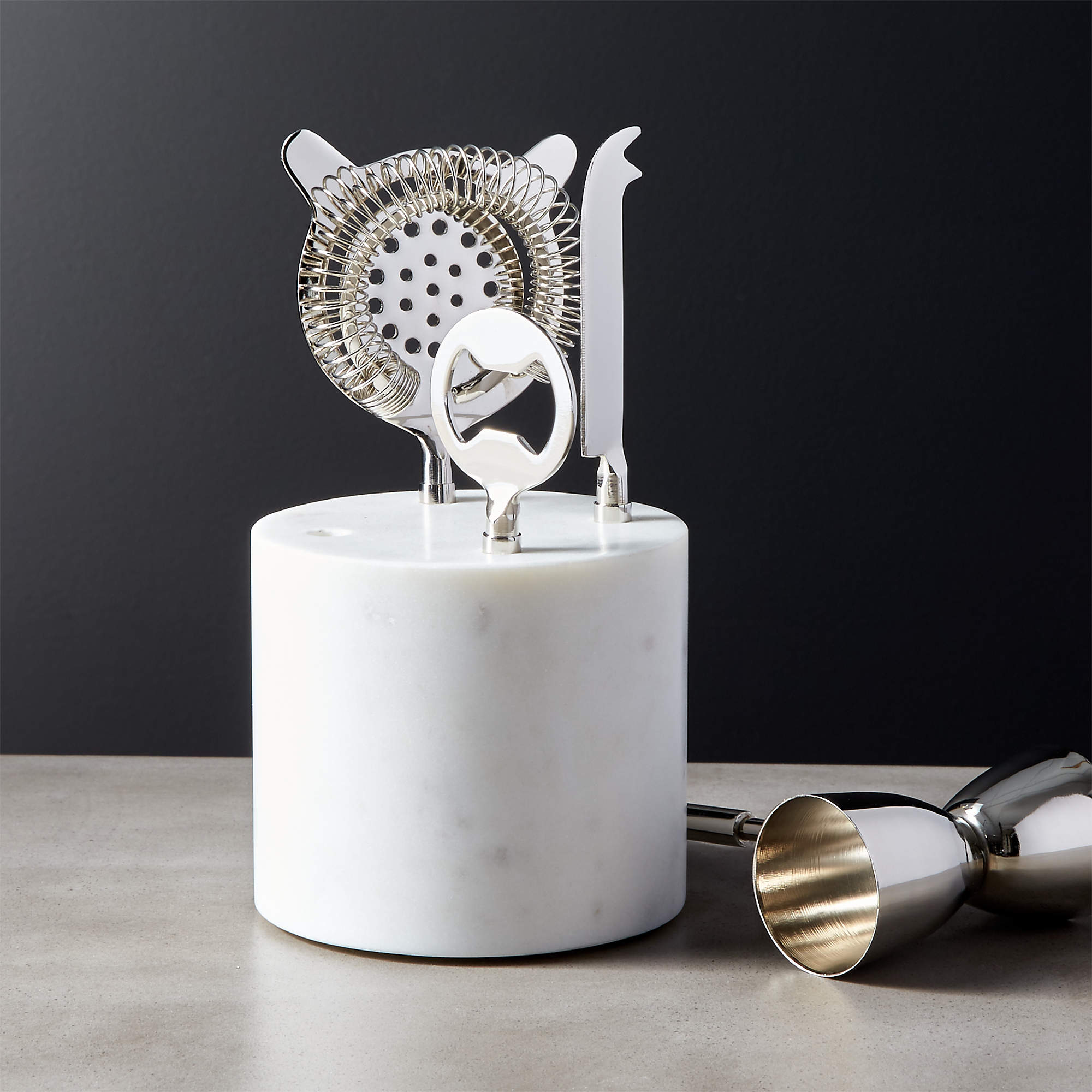 4pc White Marble Bar Tool Set