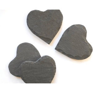 Black Slate Heart Shaped Coasters