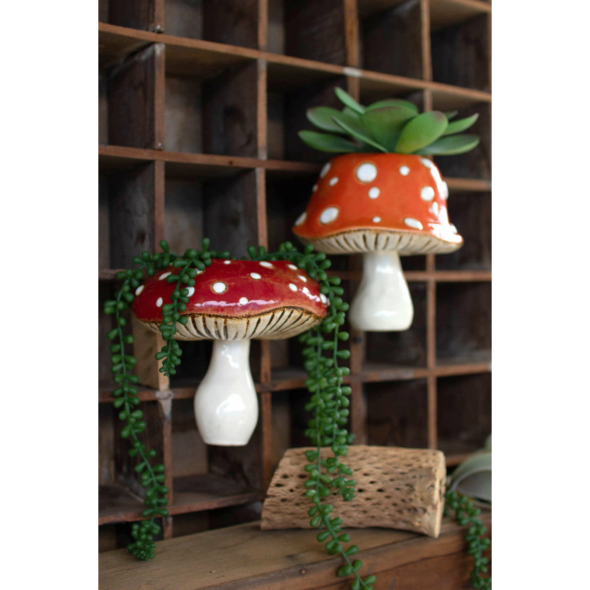 Ceramic Toadstool Wall Planter