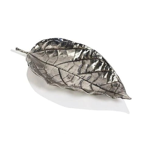 Antique Pewter Leaf Tray - Osage Orange Leaf