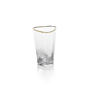 Aperitivo Triangular Barware Glasses - Clear w/Gold Rim