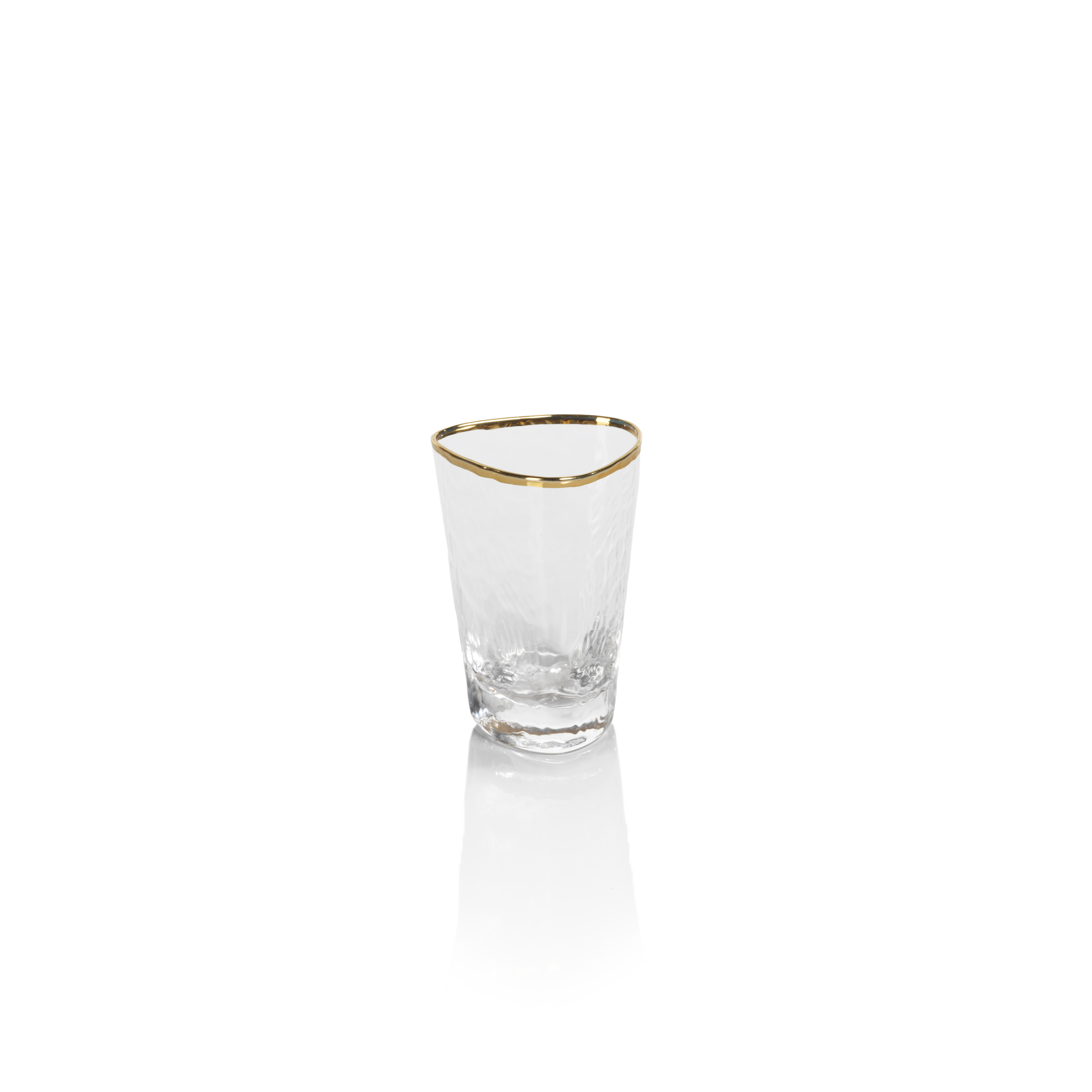 Aperitivo Triangular Barware Glasses - Clear w/Gold Rim & Luster