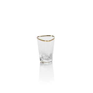 Aperitivo Triangular Barware Glasses - Clear w/Gold Rim