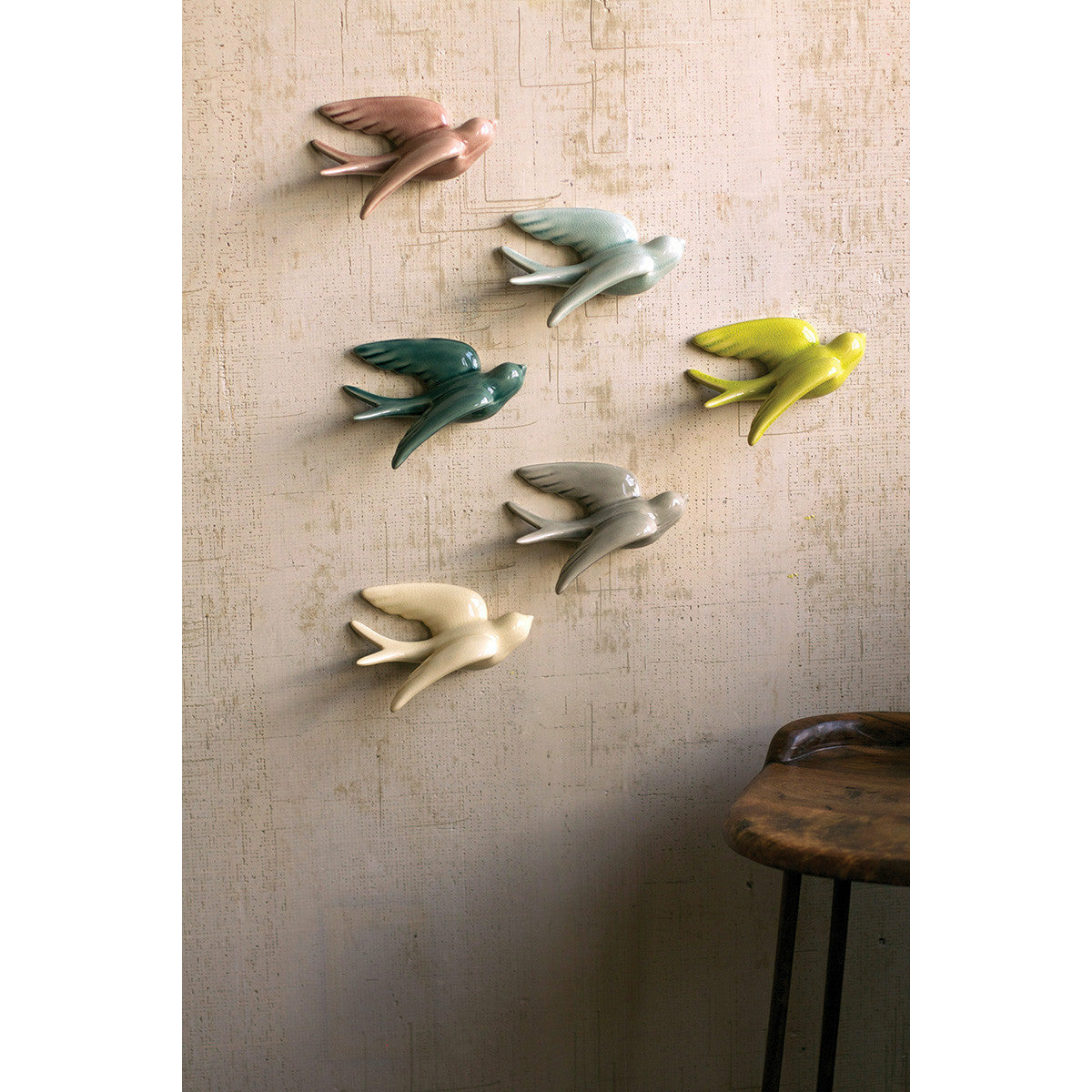 Hanging Ceramic Swallows
