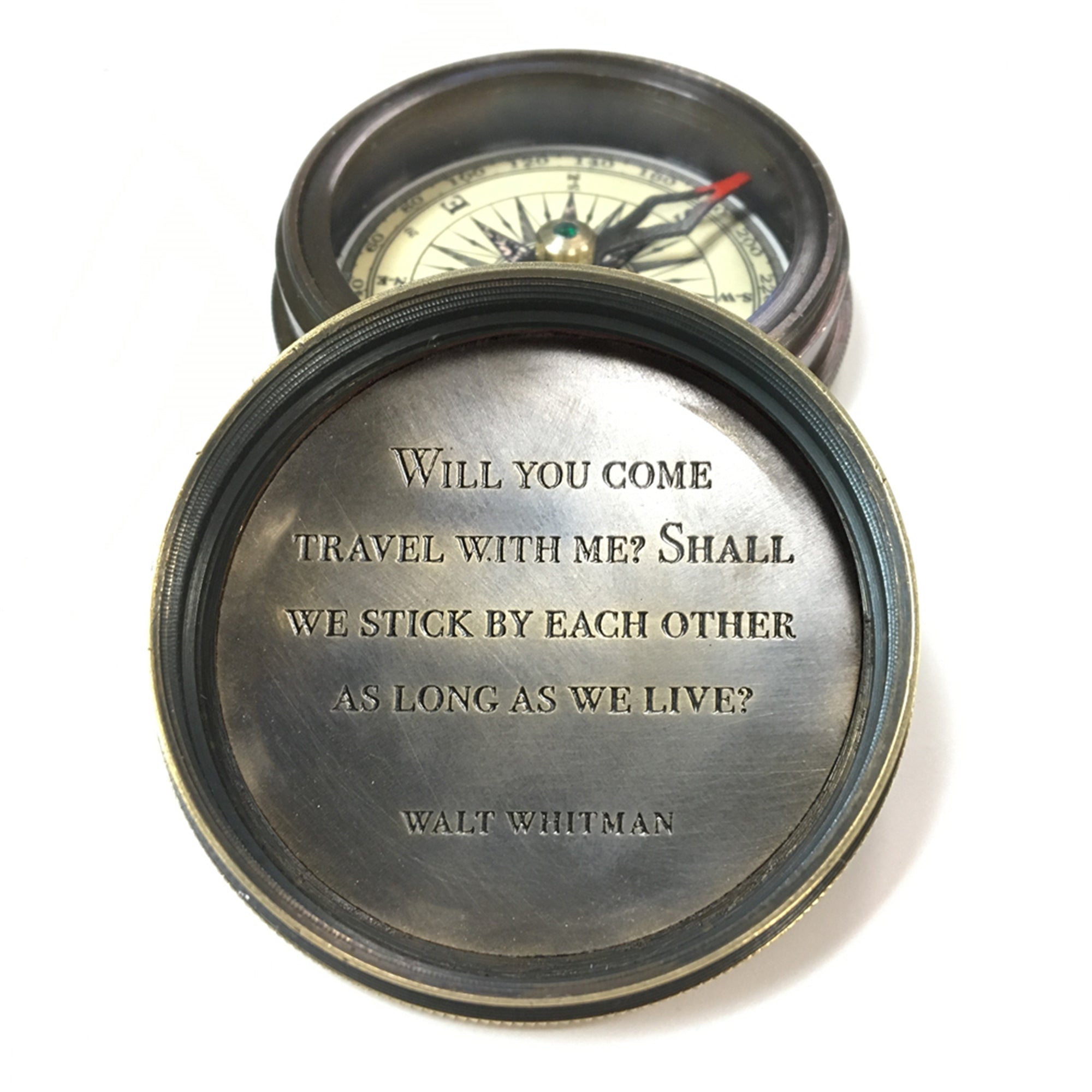 Vintage Style Engraved Compass