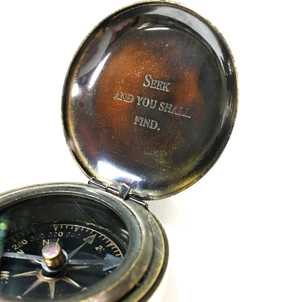Vintage Style Engraved Compass