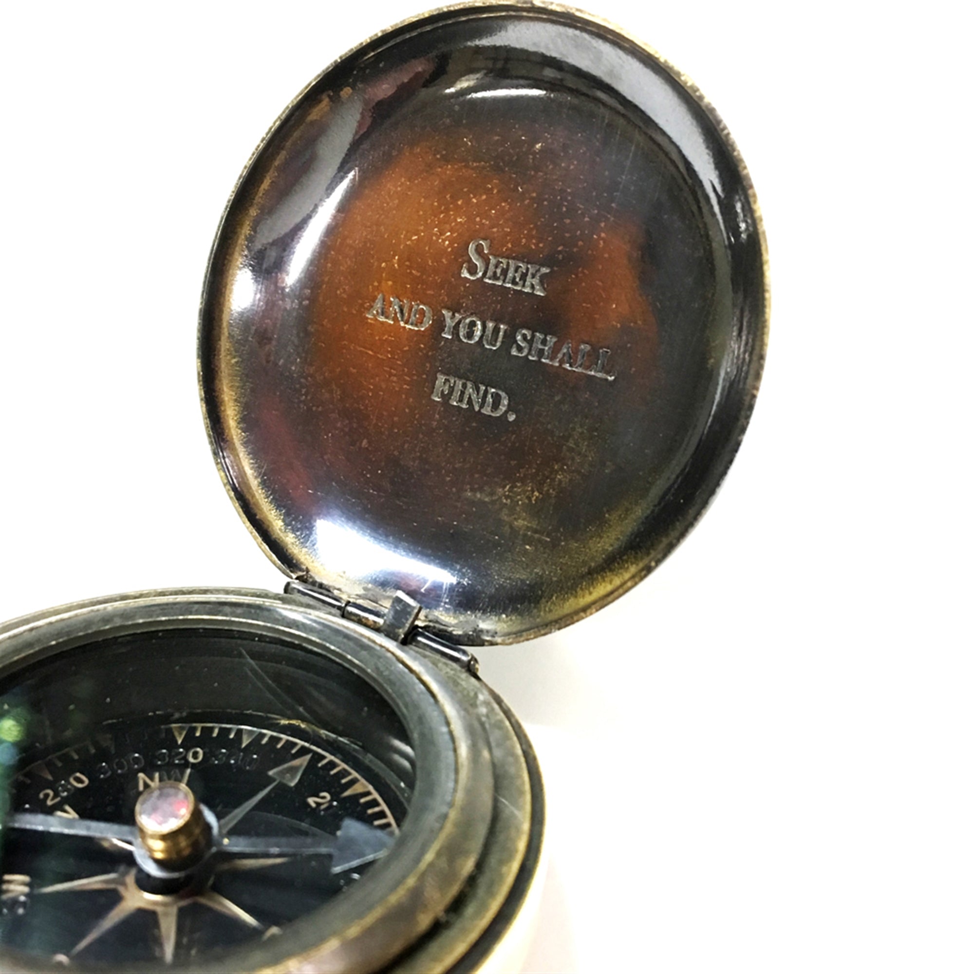 Vintage Style Engraved Compass