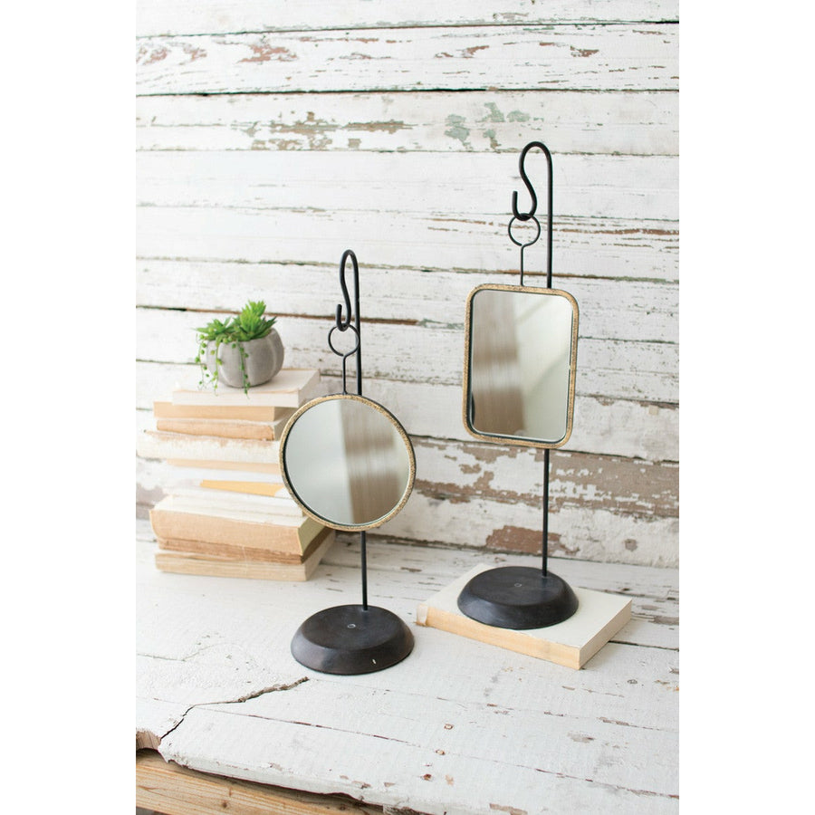Tabletop Metal Mirrors w/Stand