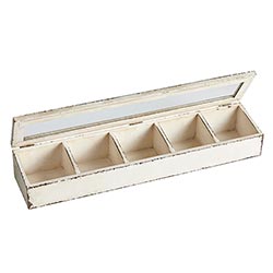 Rustic Wood Storage Box w/Glass Lid